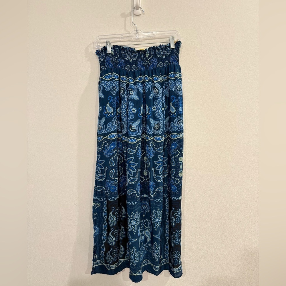 Farm Rio Blue Patterned Maxi Skirt - Picture 4 of 6